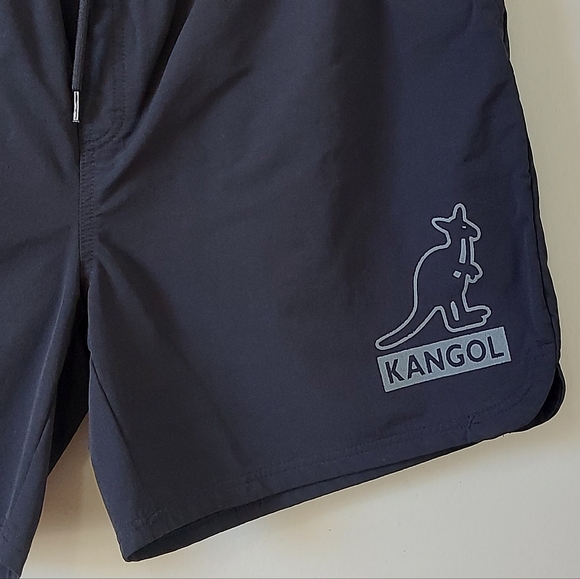 Kangol Men Trunks Board Swim Shorts XXL Black Tonal Cargo Swimwear Drawstring - Picture 3 of 9